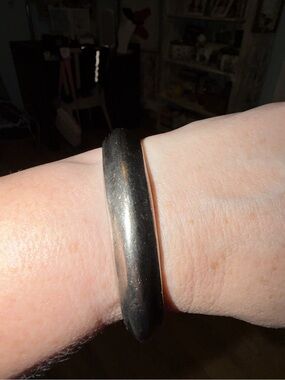 Classic Silver-Tone Metal Bangle Bracelet